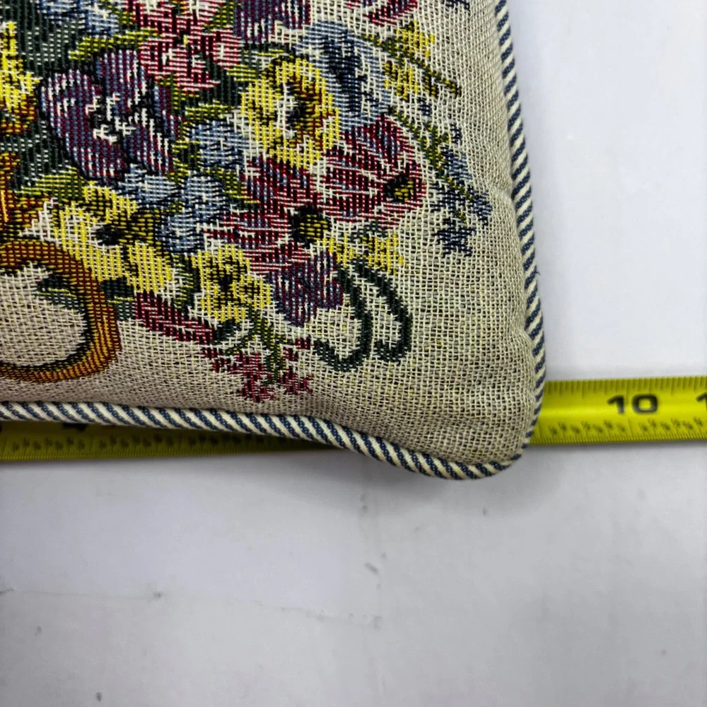 Fashion‎ Woven Tapestry Friends Floral Teapot Decorative Pillow Ticking Stripe